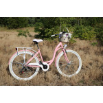 Dámsky retro bicykel 28" Lavida 7-prevodový [A] Ružový, biele kolesá